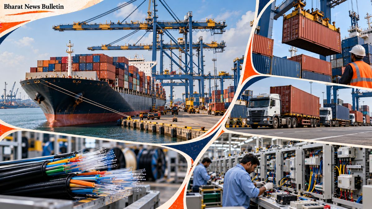 Indian cargo port and export shipments representing expanding trade with Africa and ASEAN